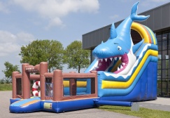 wholesale Multiplay shark inflatable wet dry combo suppliers