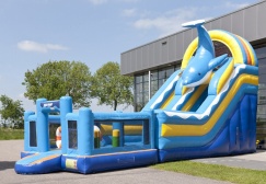 wholesale Inflatable Multiplay dolphin bouncer slide combo suppliers