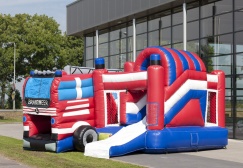 wholesale Inflatable Fire Truck Combo Bouncer suppliers