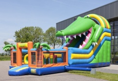 wholesale Multiplay inflatable crocodile bouncer slide suppliers